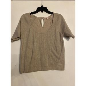 Victoria Secret Tan Pullover Sweater Short Sleeve XL Business Or Casual